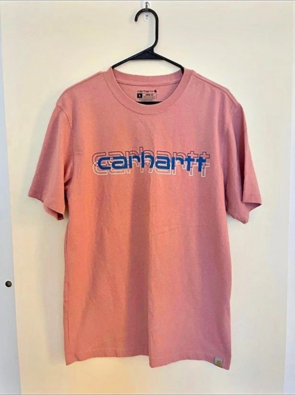 Carhartt Dearborn Loose Logo T-Shirt Pink Size Small